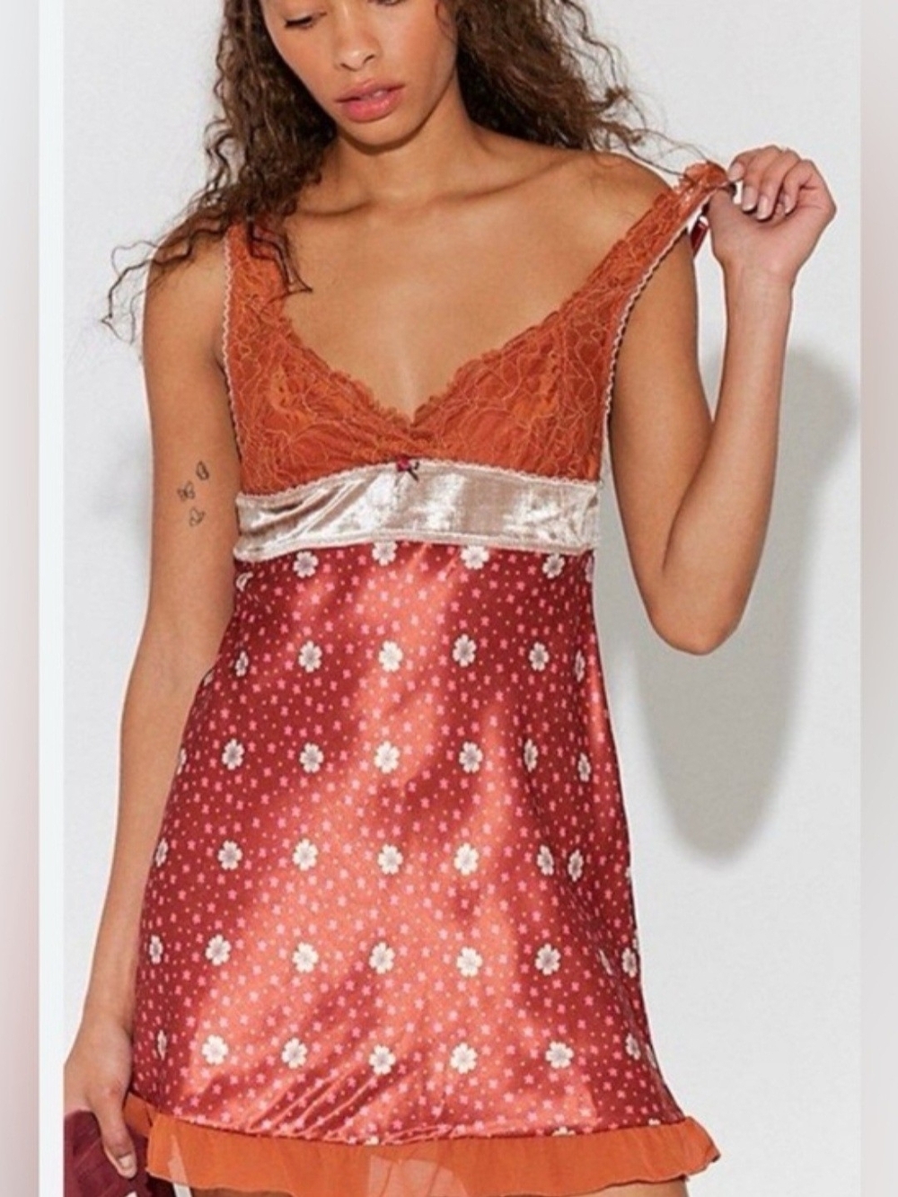 NWT Free People City Lights Mini Slip In Picante Sz. M